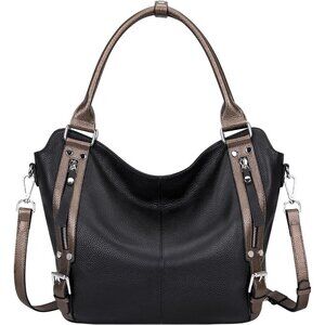 OVER EARTH Genuine Leather Handbags for Women Hobo Shoulder Bag Ladies Tote Bag